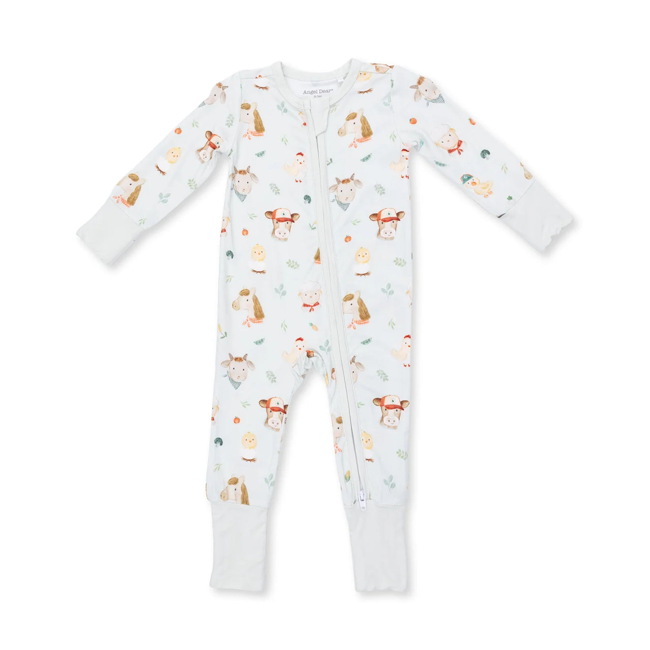 Zippered Romper- Baby Farm Faces