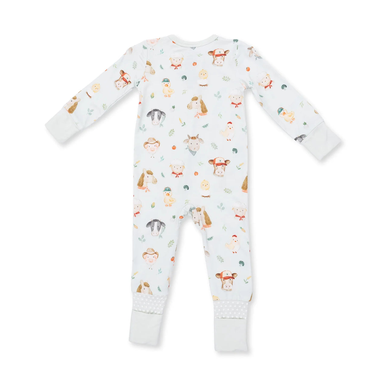 Zippered Romper- Baby Farm Faces