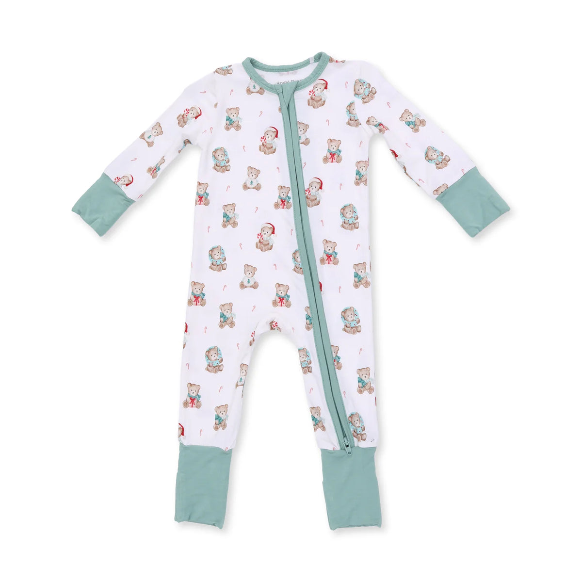 Zippered Romper- Christmas Teddy Bear