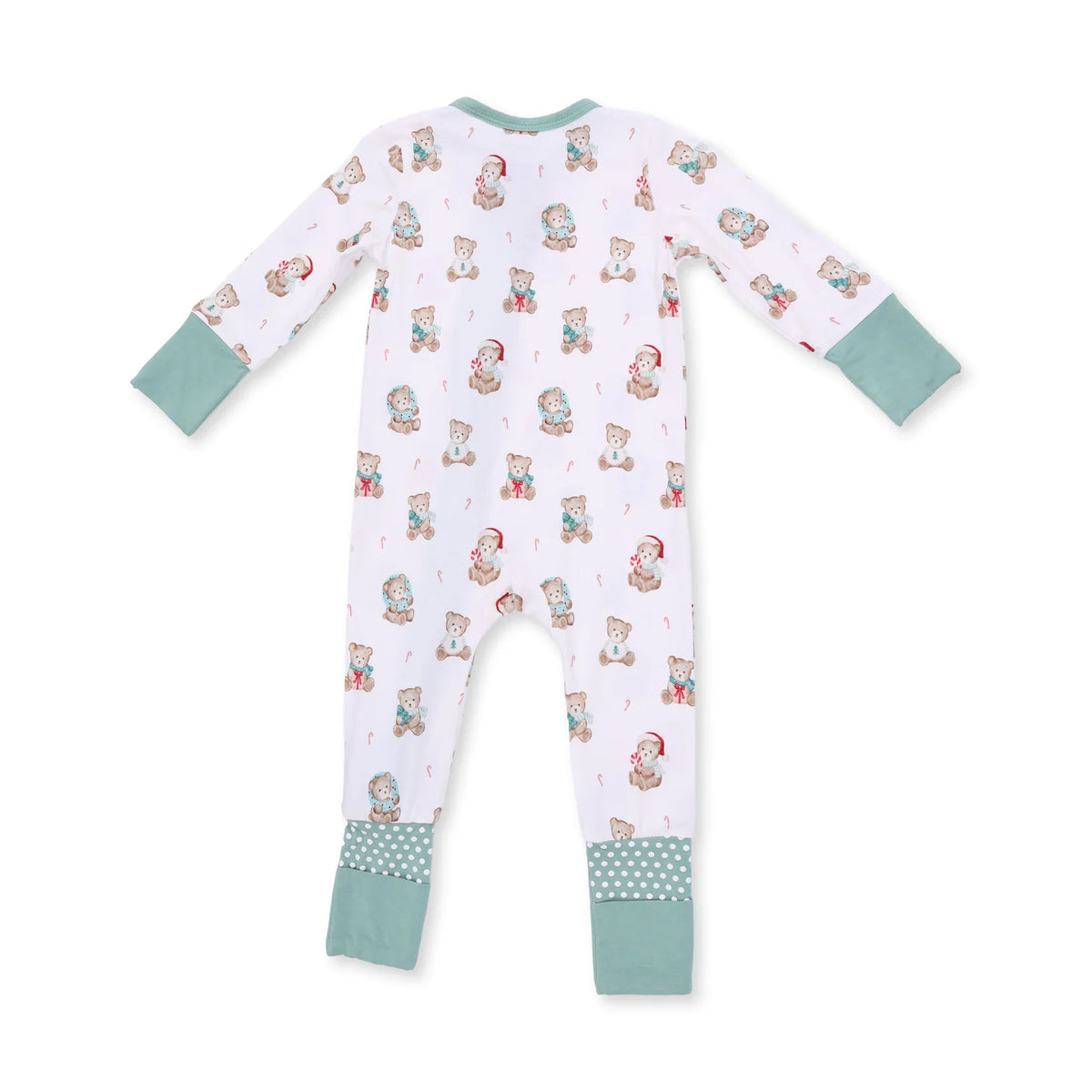 Zippered Romper- Christmas Teddy Bear