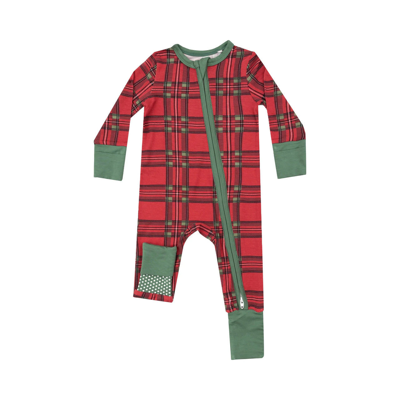 Vintage Holiday Plaid Zipper Romper