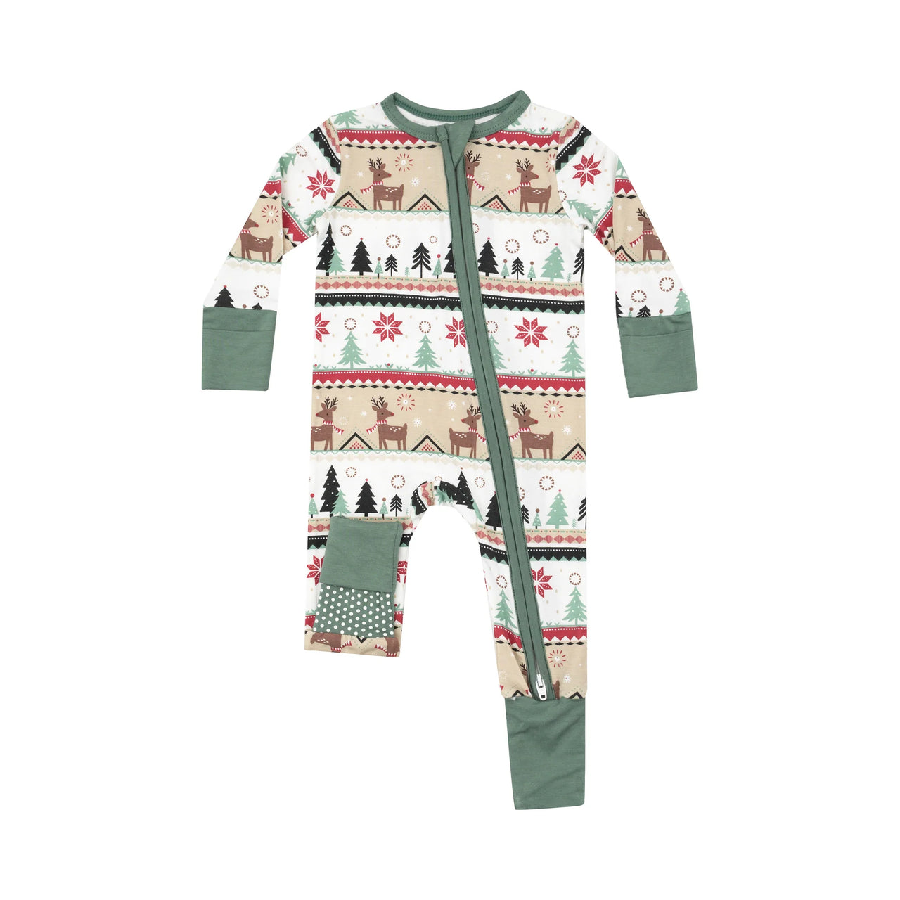 Reindeer Fair Isle Zipper Romper