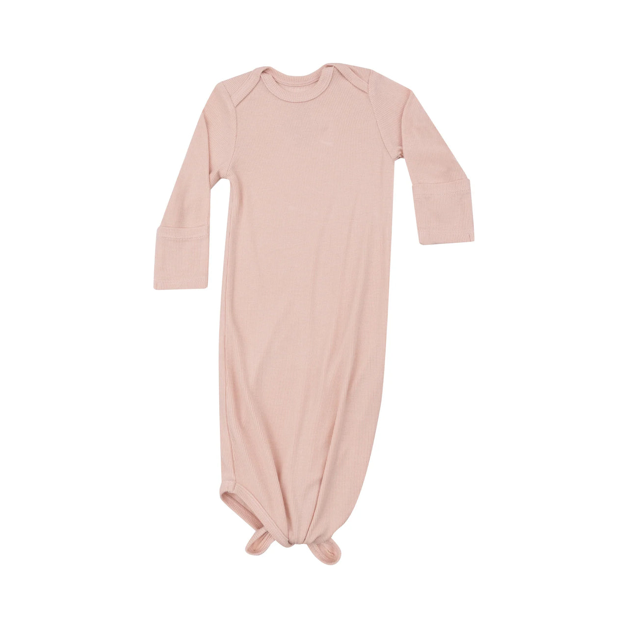 Knotted Gown- Ribbed Pale Blush