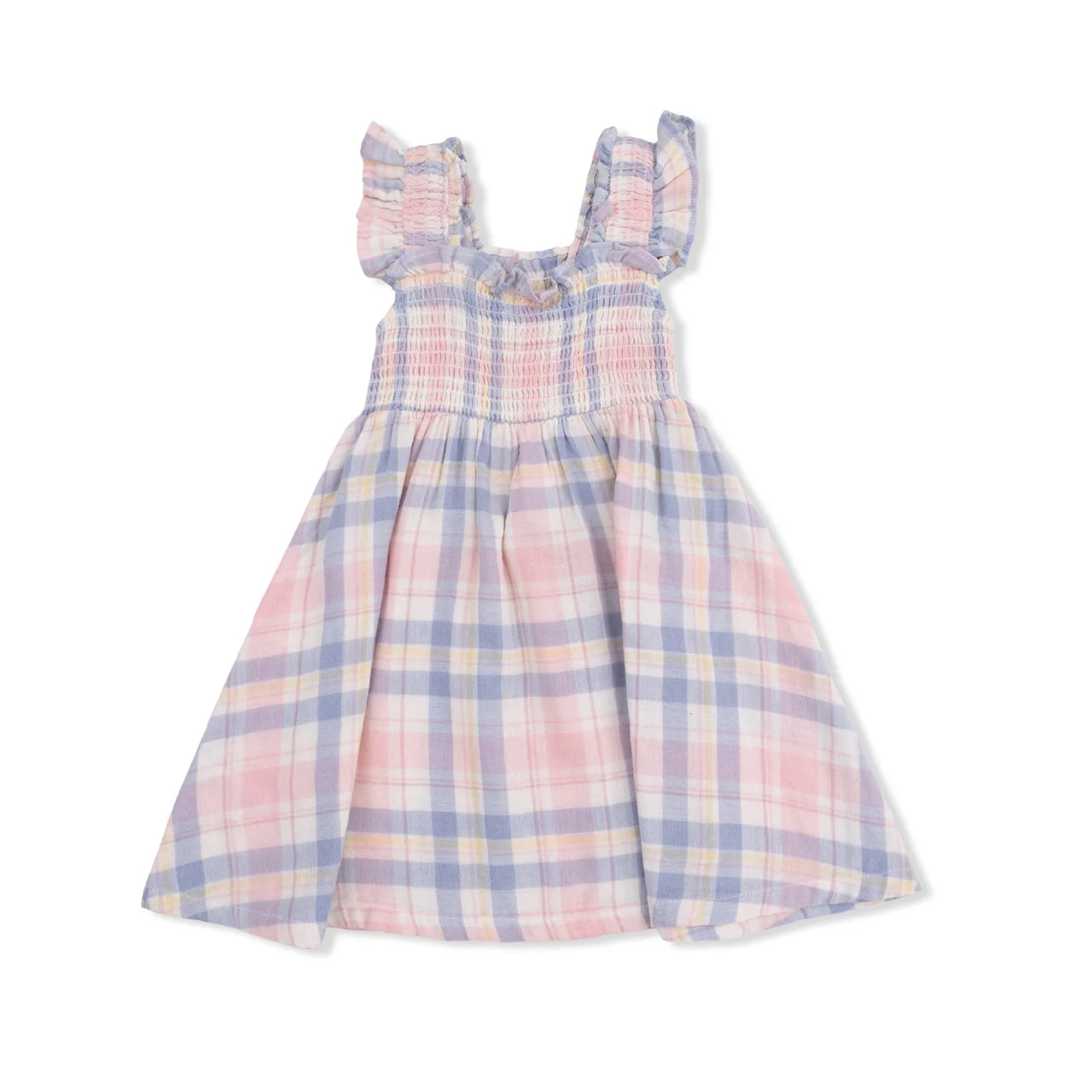Dusty Plaid Smocked Sundress