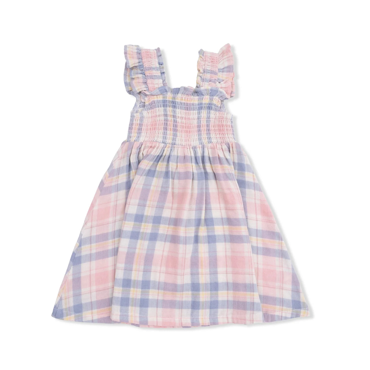 Dusty Plaid Smocked Sundress