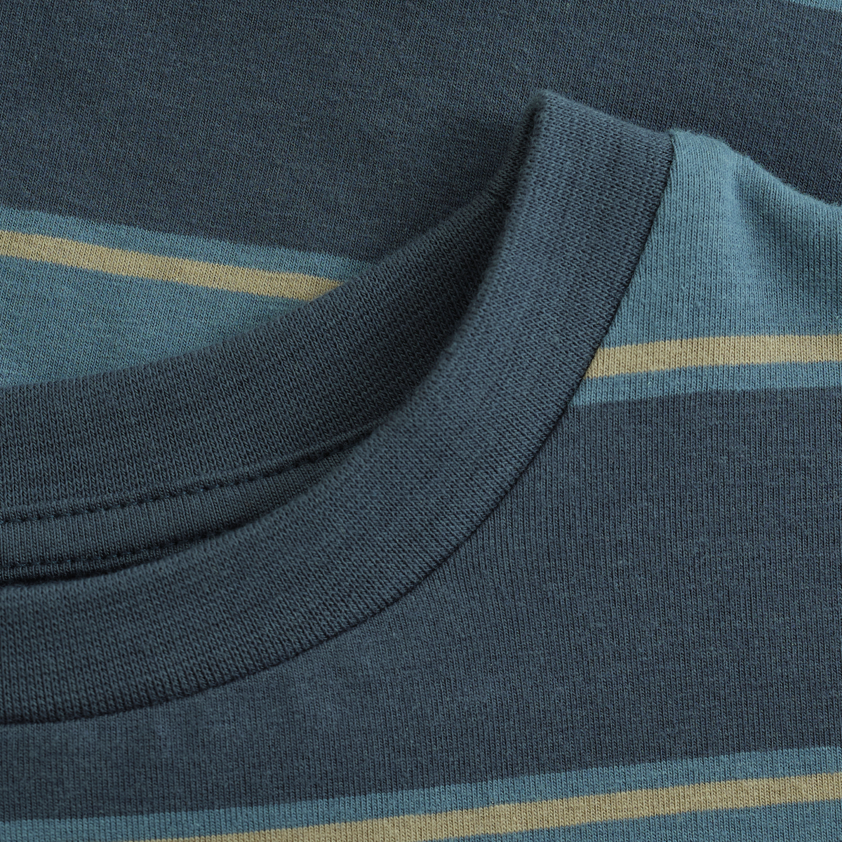 Striped Long Sleeve Tee- Midnight Navy