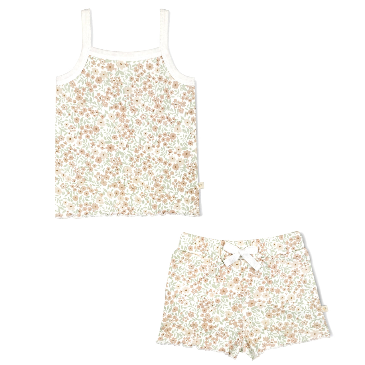Organic Spaghetti Top & Shorts Set- Summer Floral