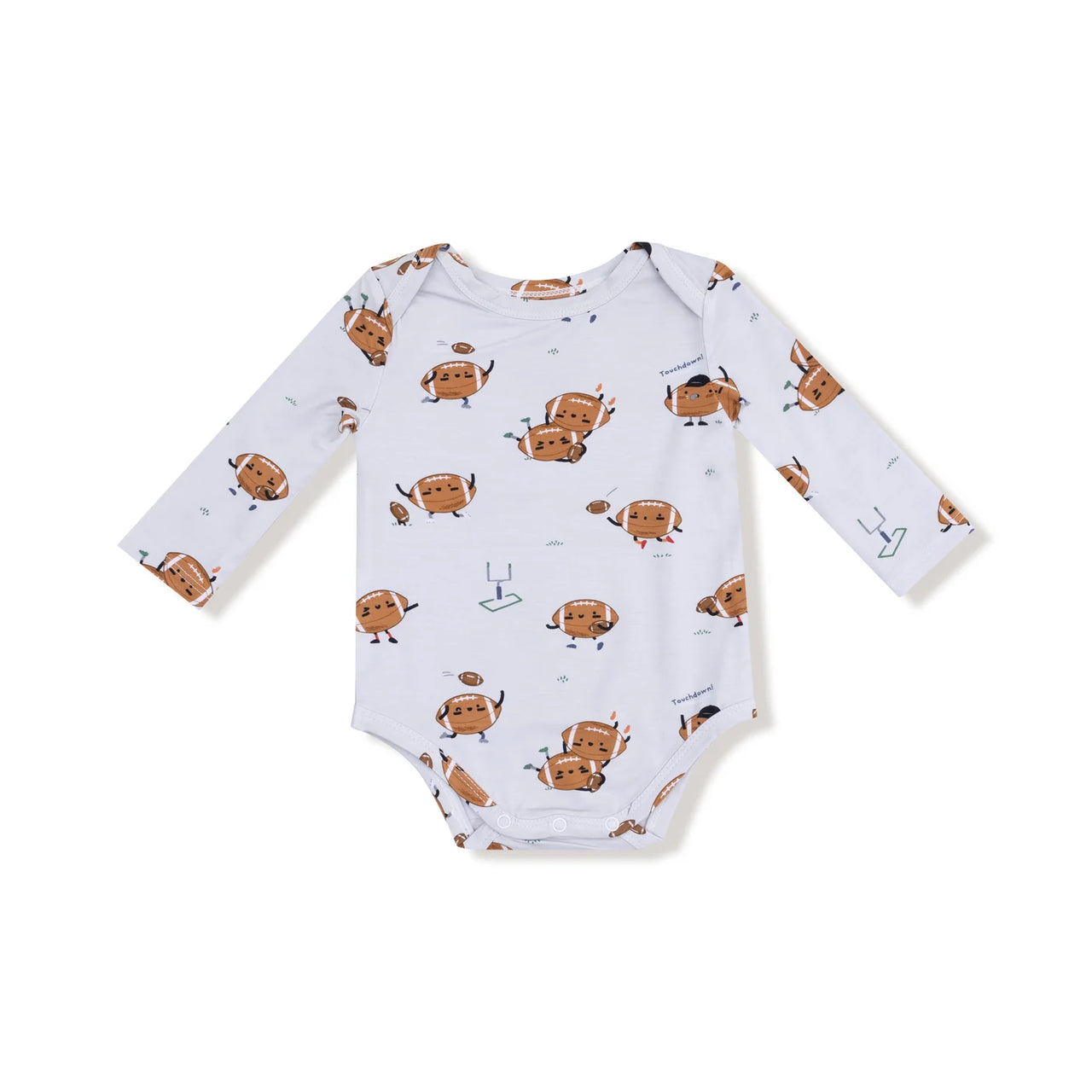 Footballs Playing Football Long Sleeve Bodysuit