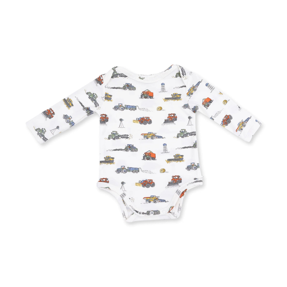 Long Sleeve Bodysuit- Farm Machines