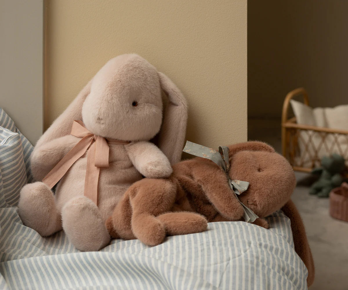 Sleeping Bunny Plush, Small, Soft Brown - Maileg