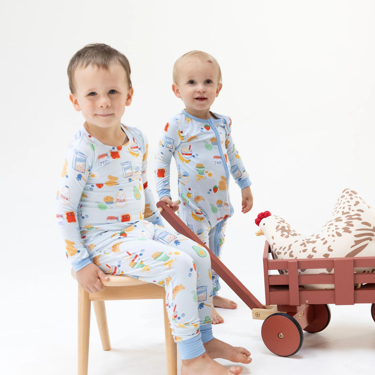 Toddler Long Sleeve Pajama Set- Breakfast Club Blue