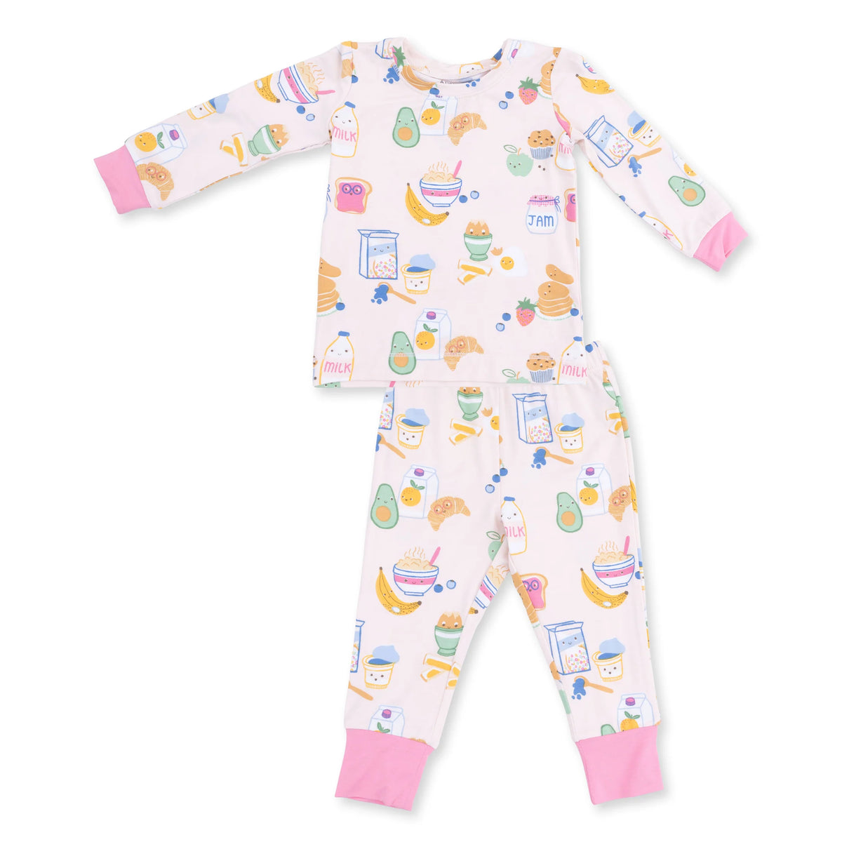 Toddler Long Sleeve Pajama Set- Breakfast Club Pink