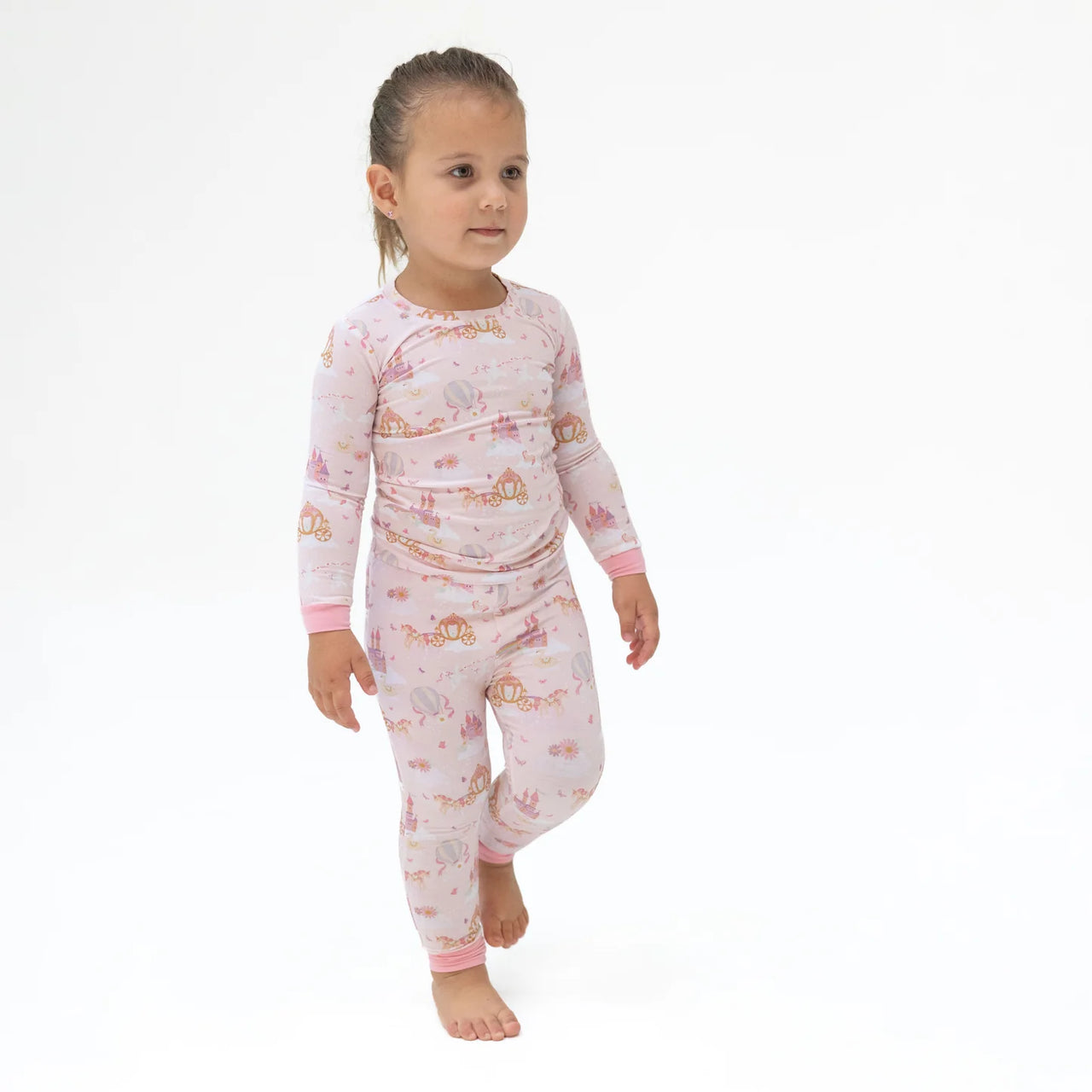 Toddler Long Sleeve Pajama Set- Princess Unicorns and Castle