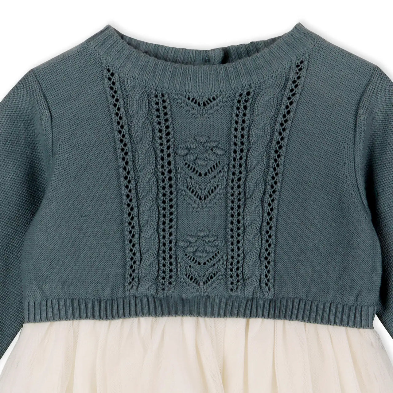 Organic Cable Floral Sweater Knit Top & Tutu Dress