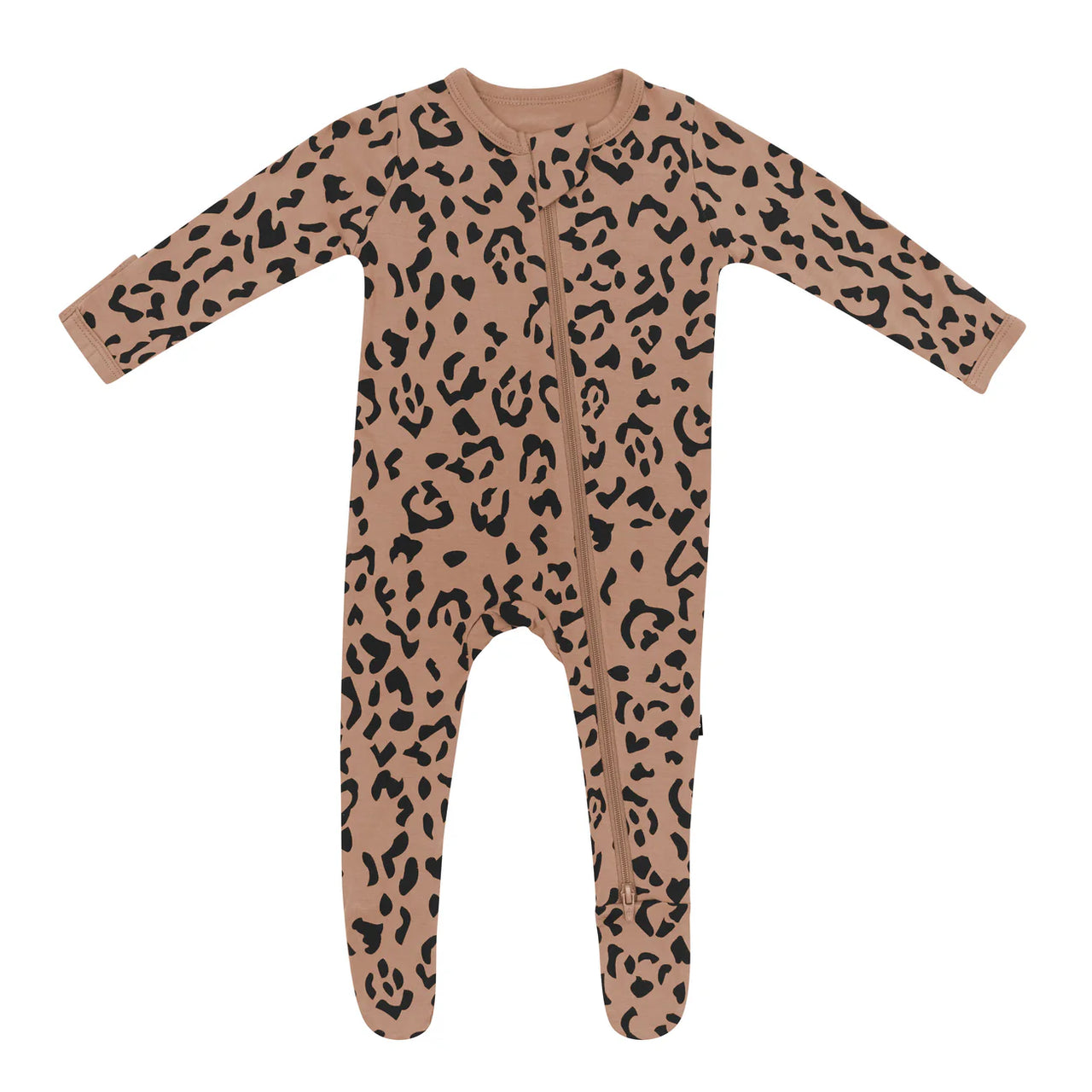 Latte Leopard Zippered Footie