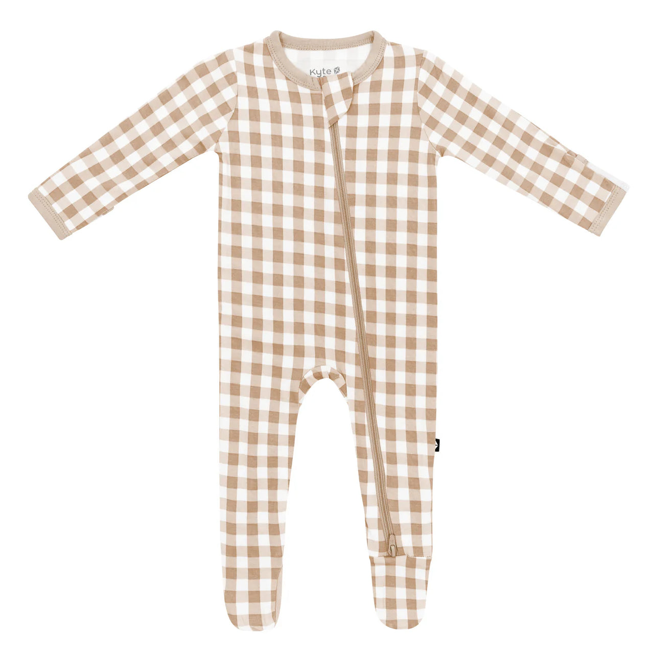 Gingham Bisque Zippered Footie