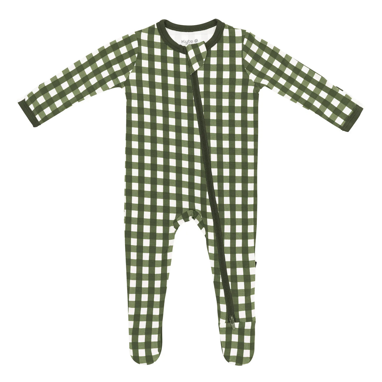 Gingham Fir Zippered Footie