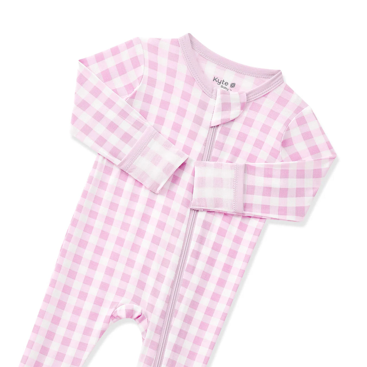 Zippered Footie- Gingham Thistle