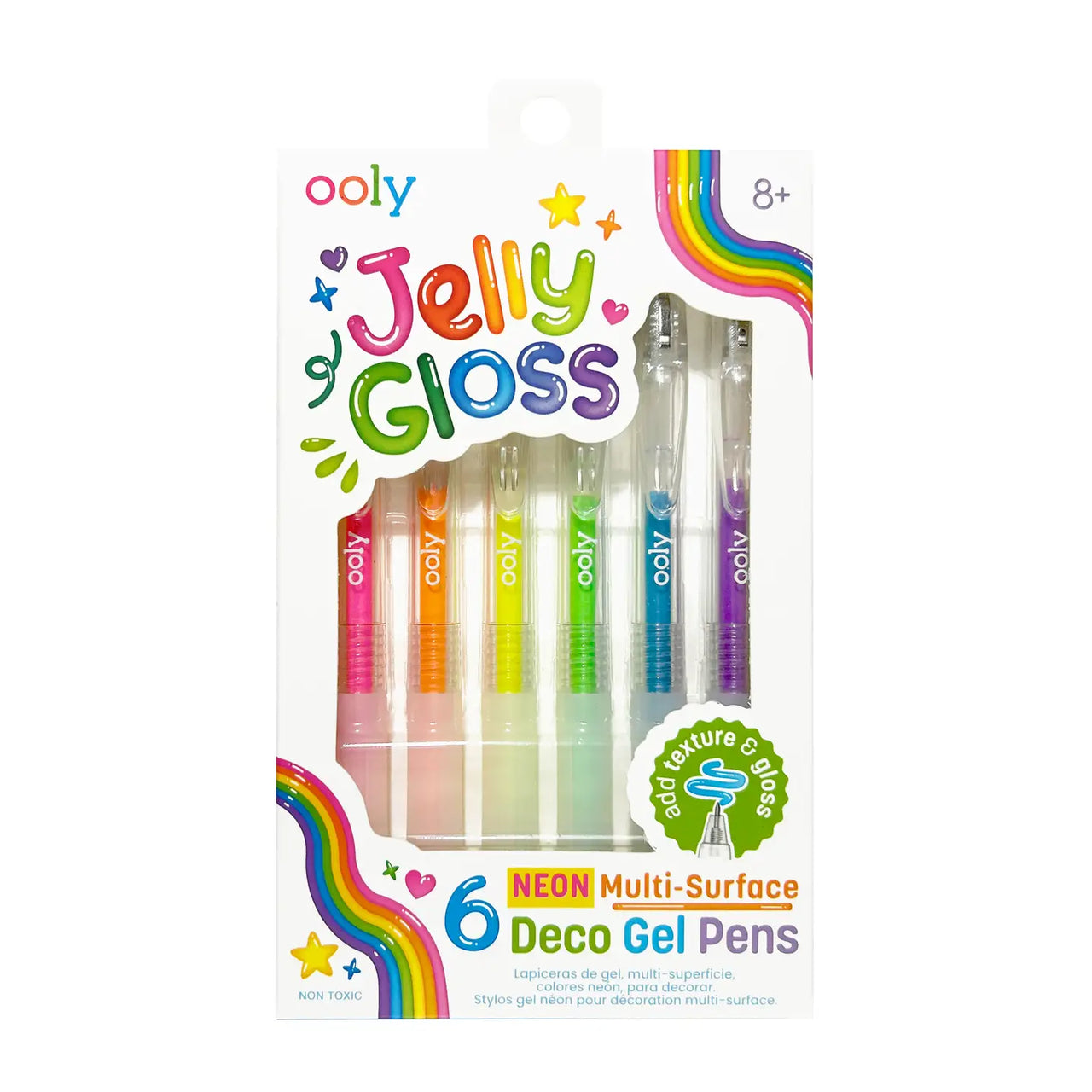 Jelly Gloss Neon Multi-Surface Deco Gel Pens- Set of 6