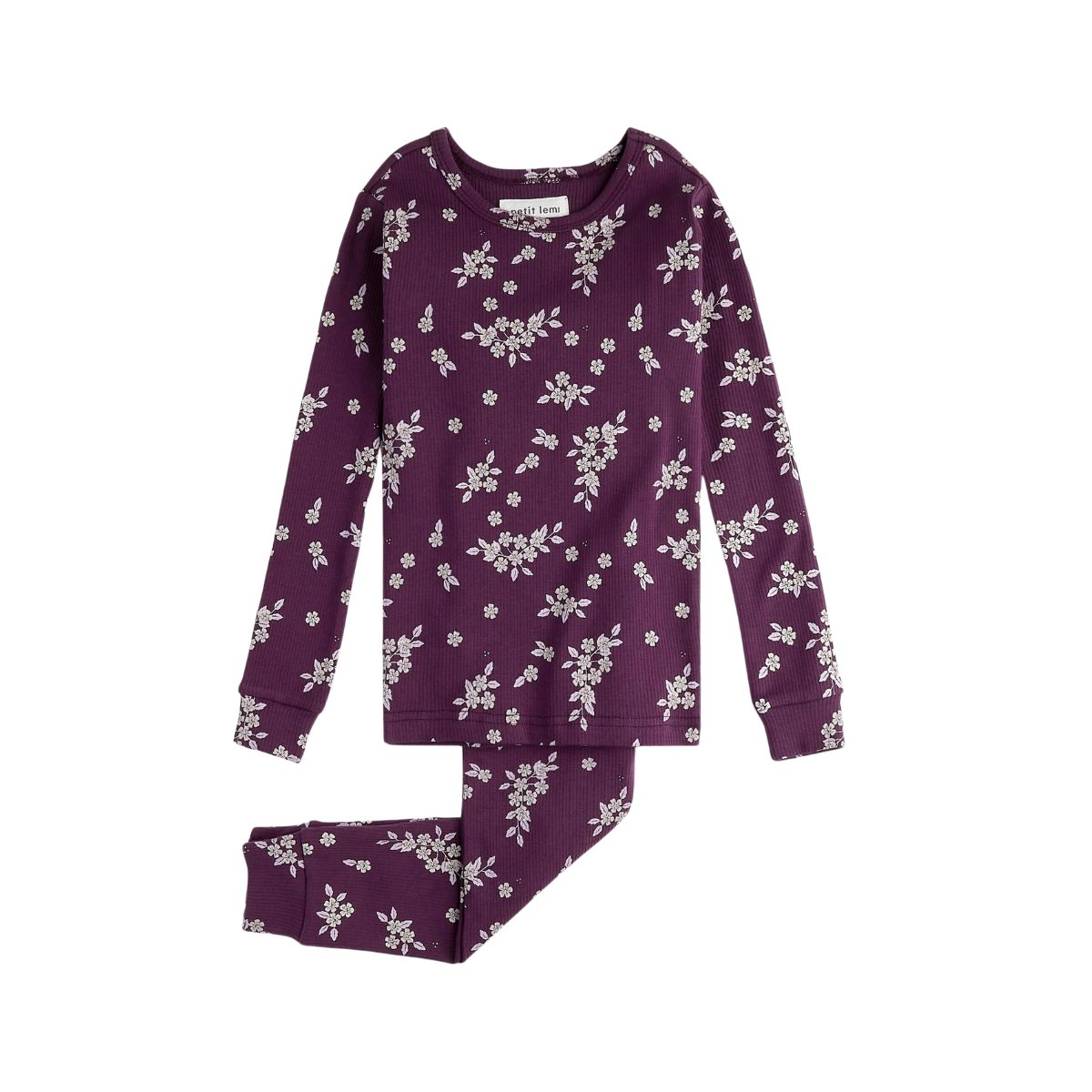 Toddler Pajama Set- Fall Botanicals on Plum