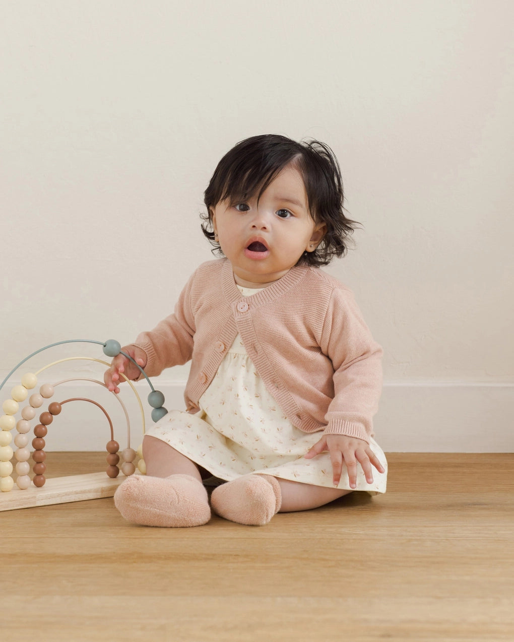 Heathered Rose Knit Cardigan