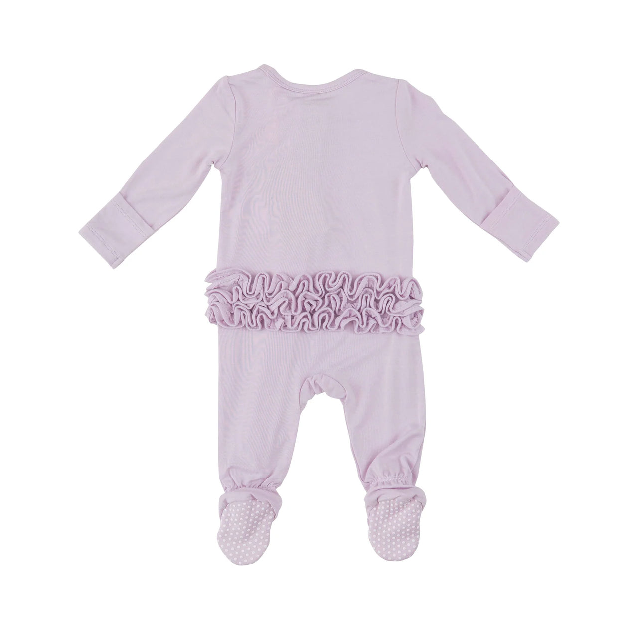 Ruffle Zippered Footie- Orchid Hush