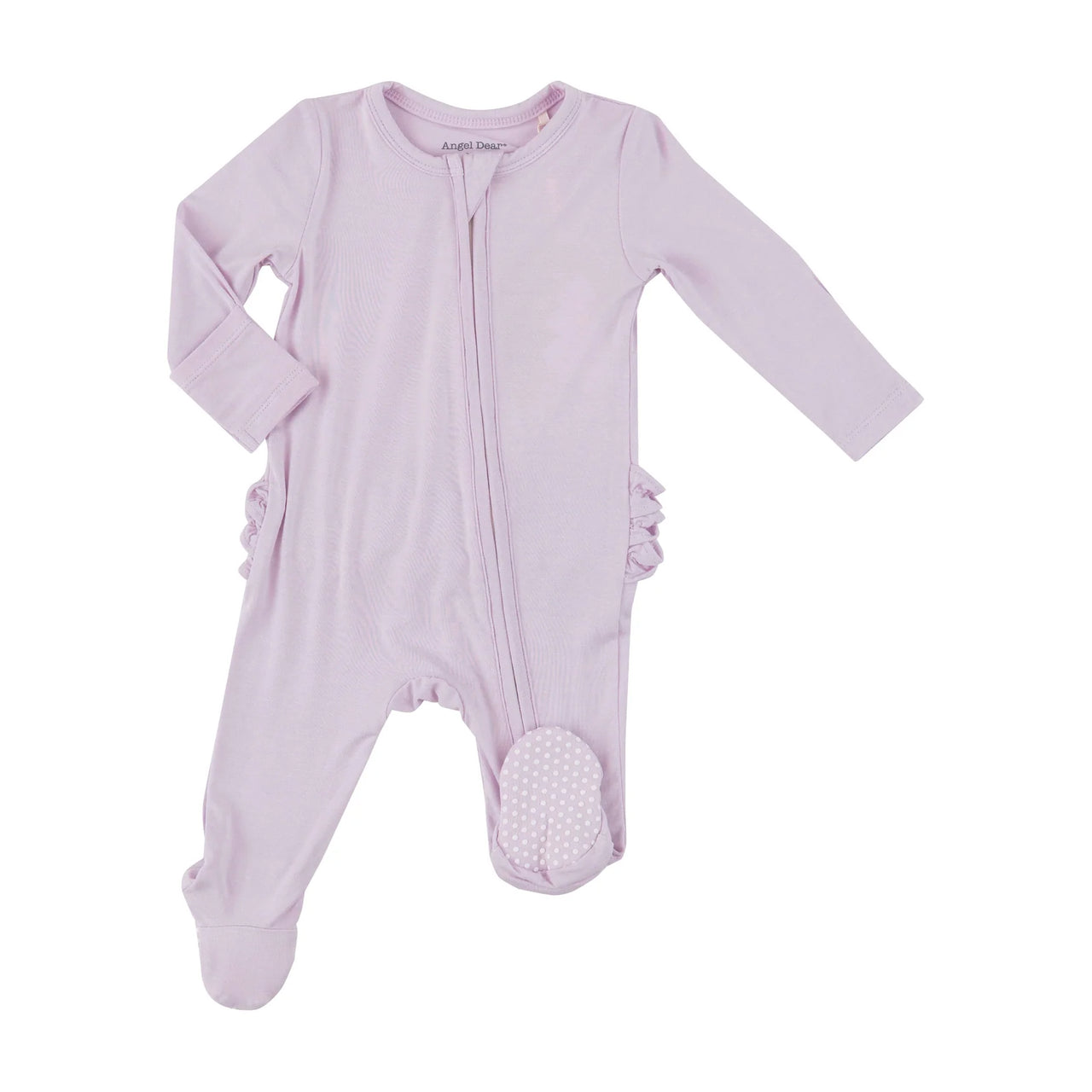 Ruffle Zippered Footie- Orchid Hush