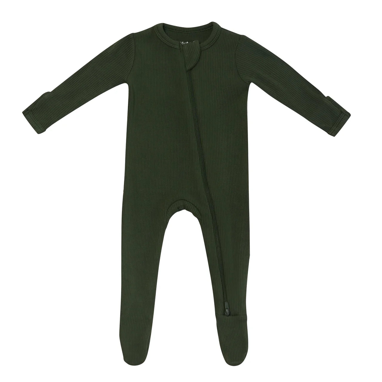 Ribbed Zippered Footie- Fir
