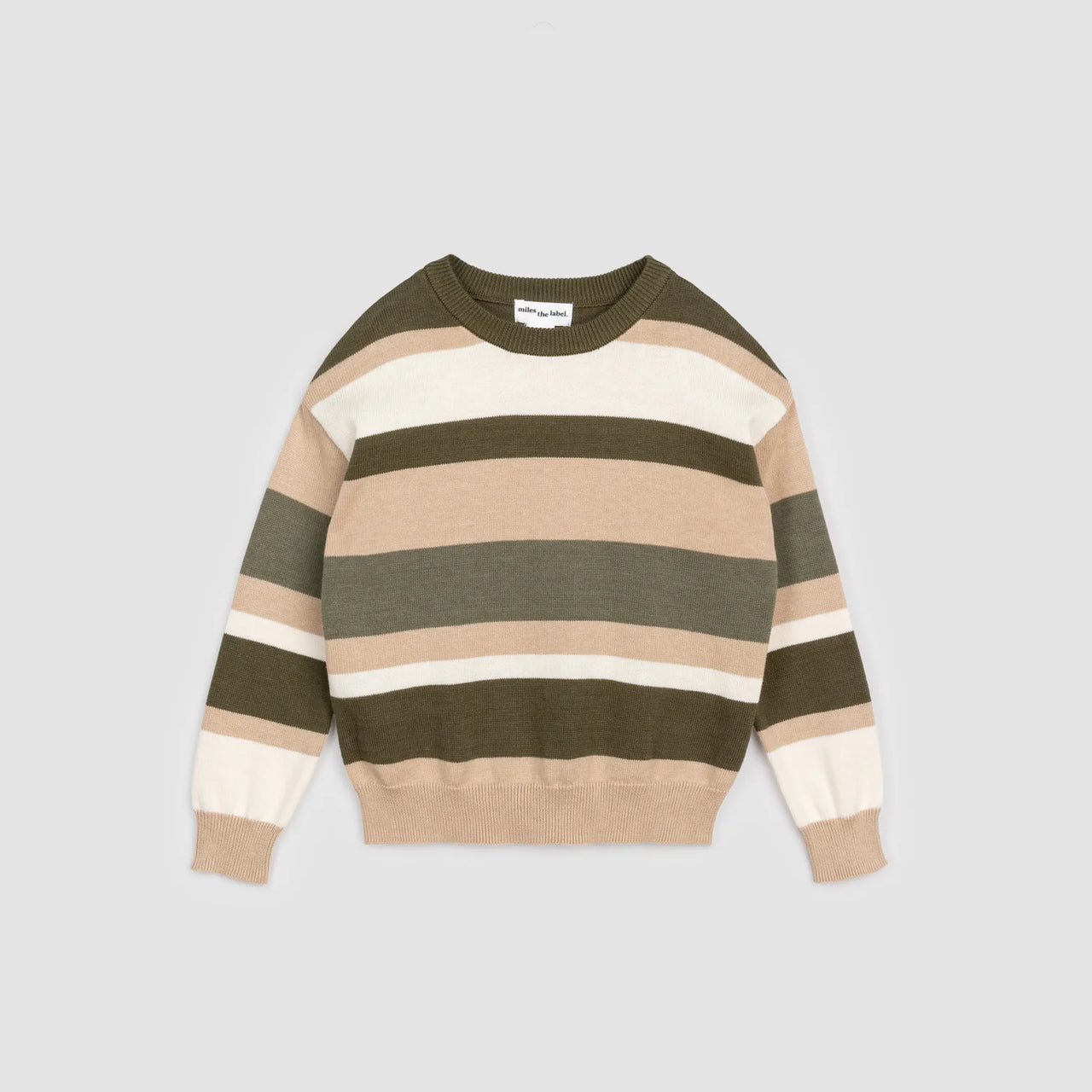 Lichen and Latte Stripe Jacquard Sweater
