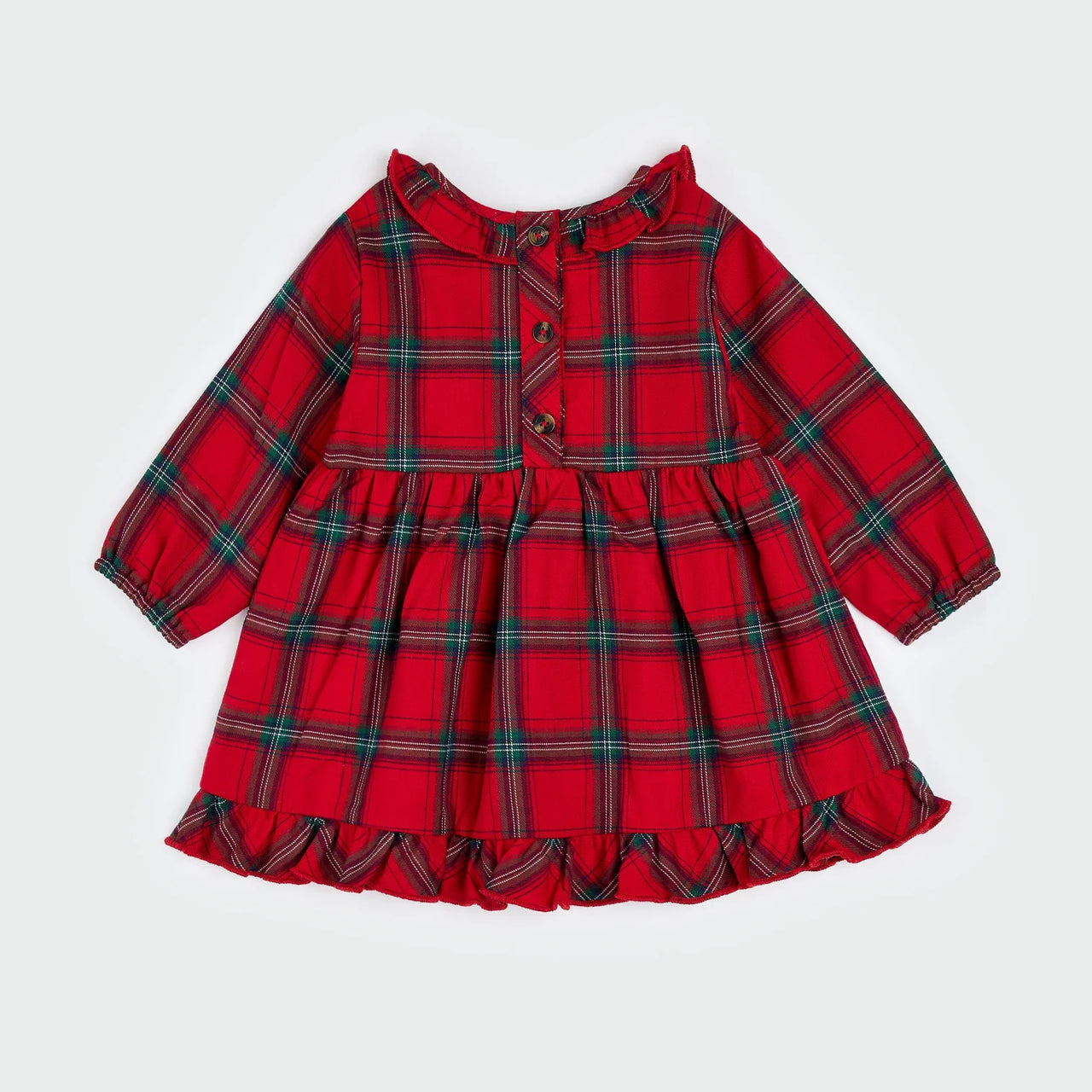 Scarlet Plaid Flannel Dress Set