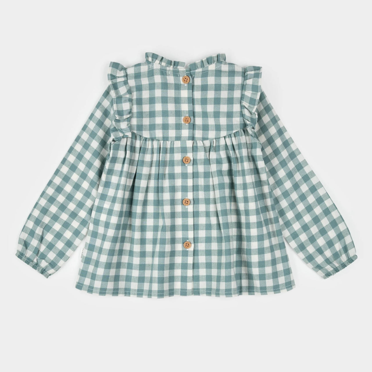 Teal Gingham Brushed Twill Dress Set