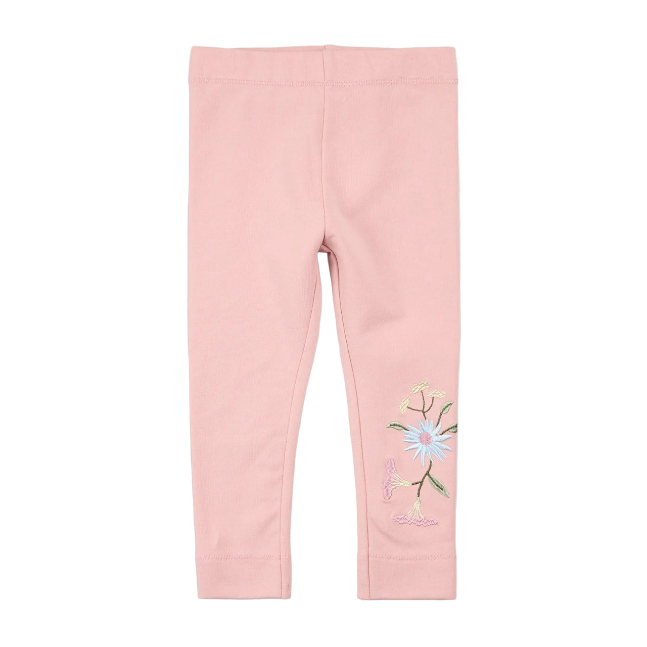 Floral Embroidered Pink Leggings