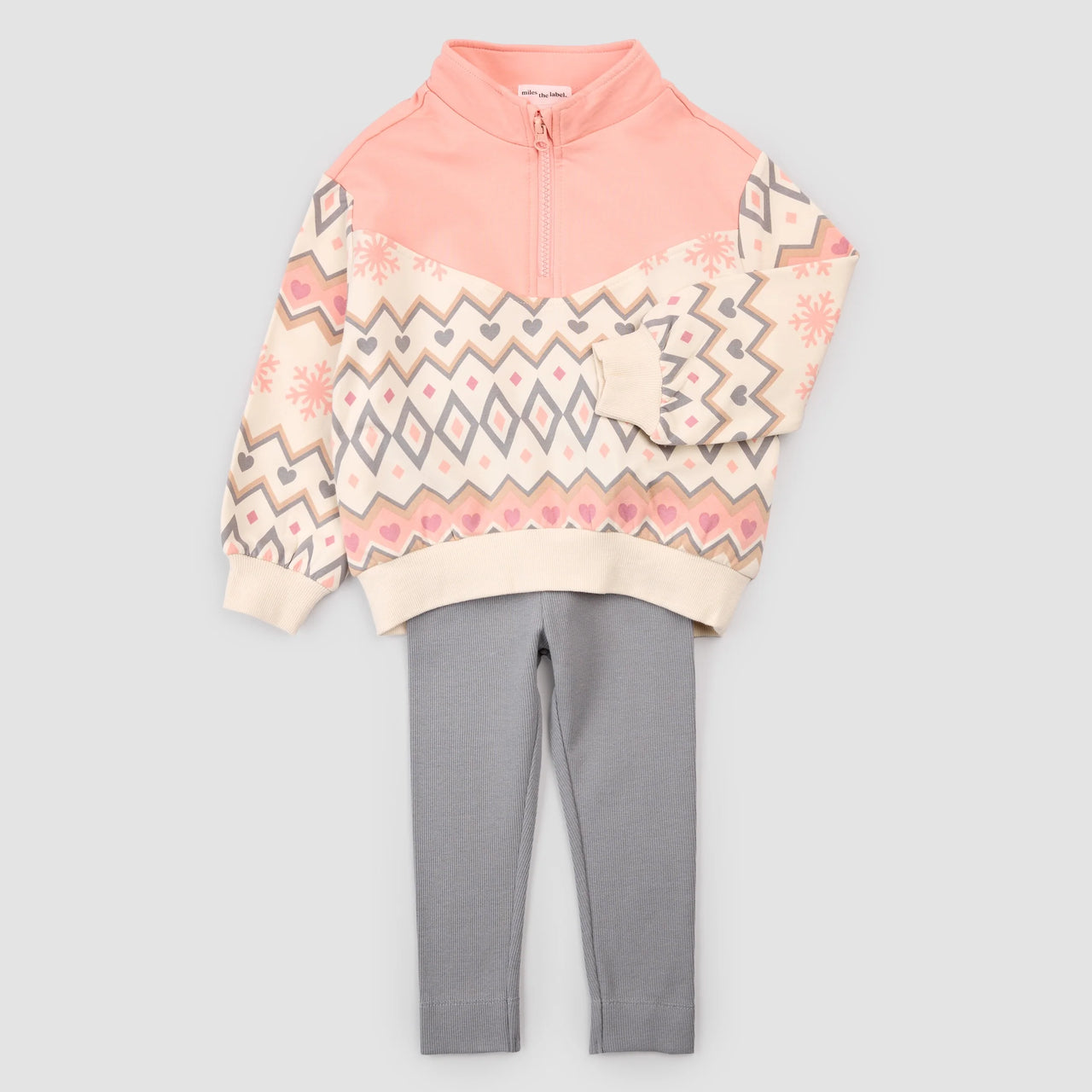 Pink Fair Isle 1/4 Zip & Leggings