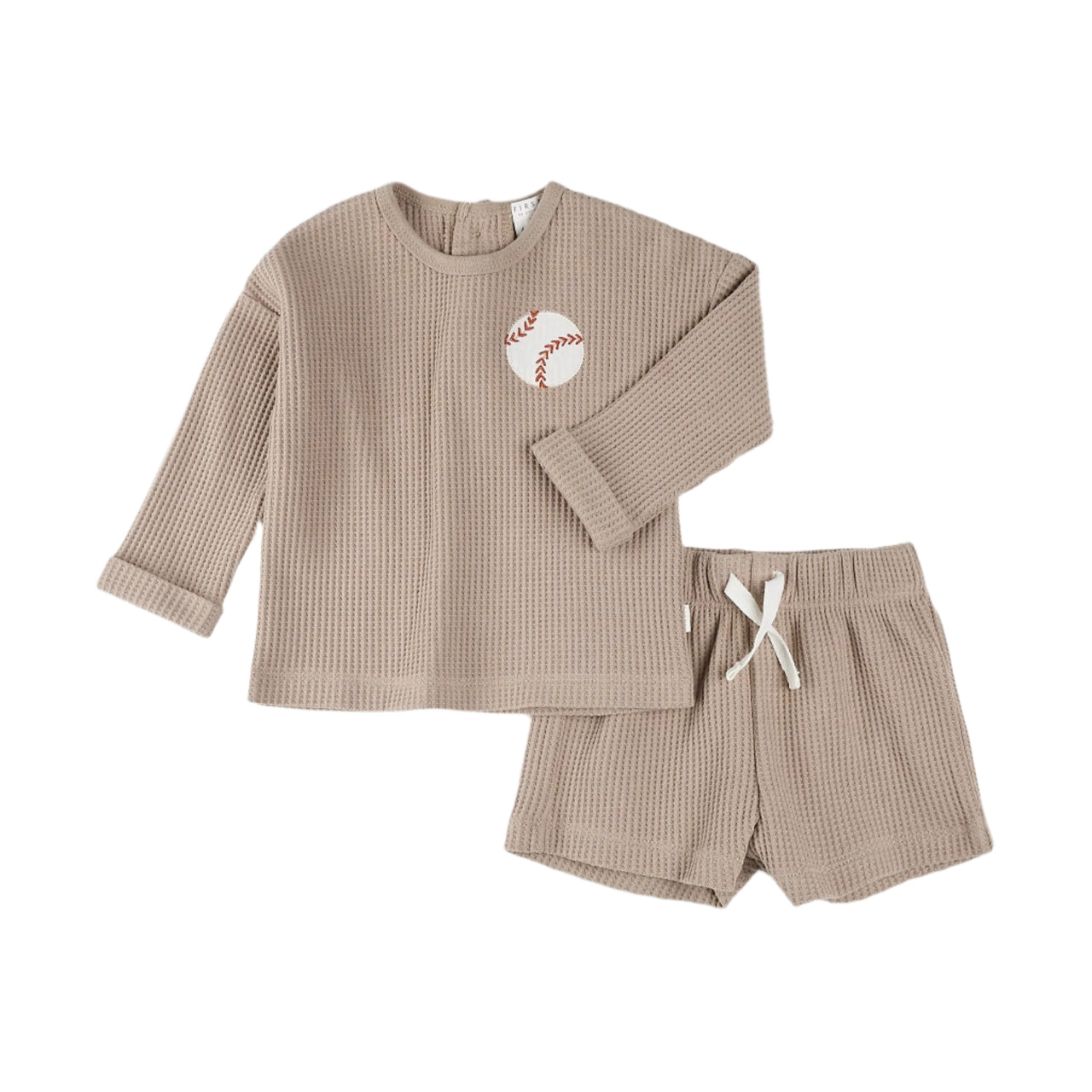 Tan Baseball Thermal Shorts Set