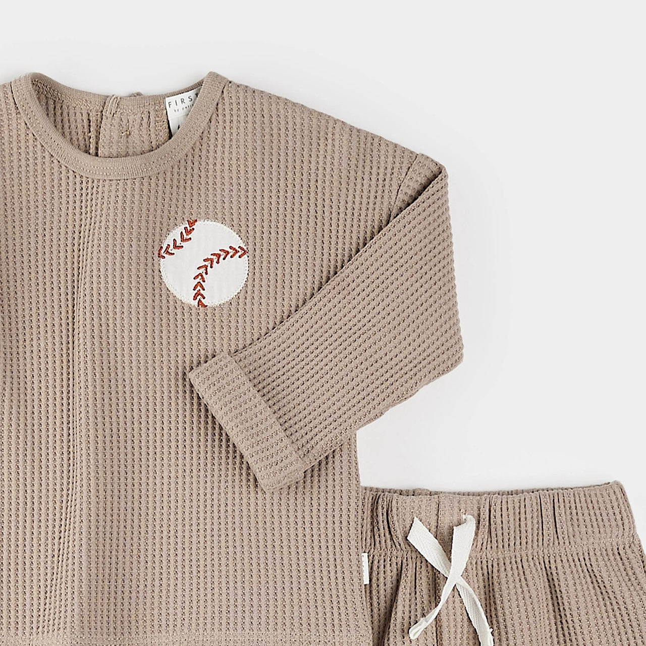 Tan Baseball Thermal Shorts Set