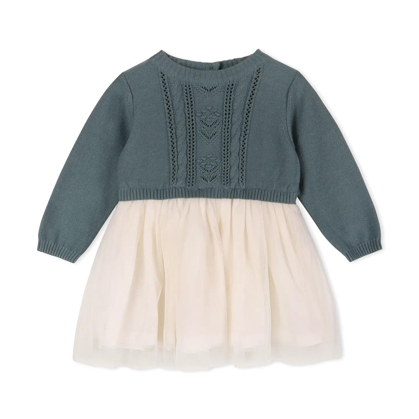 Organic Cable Floral Sweater Knit Top & Tutu Dress