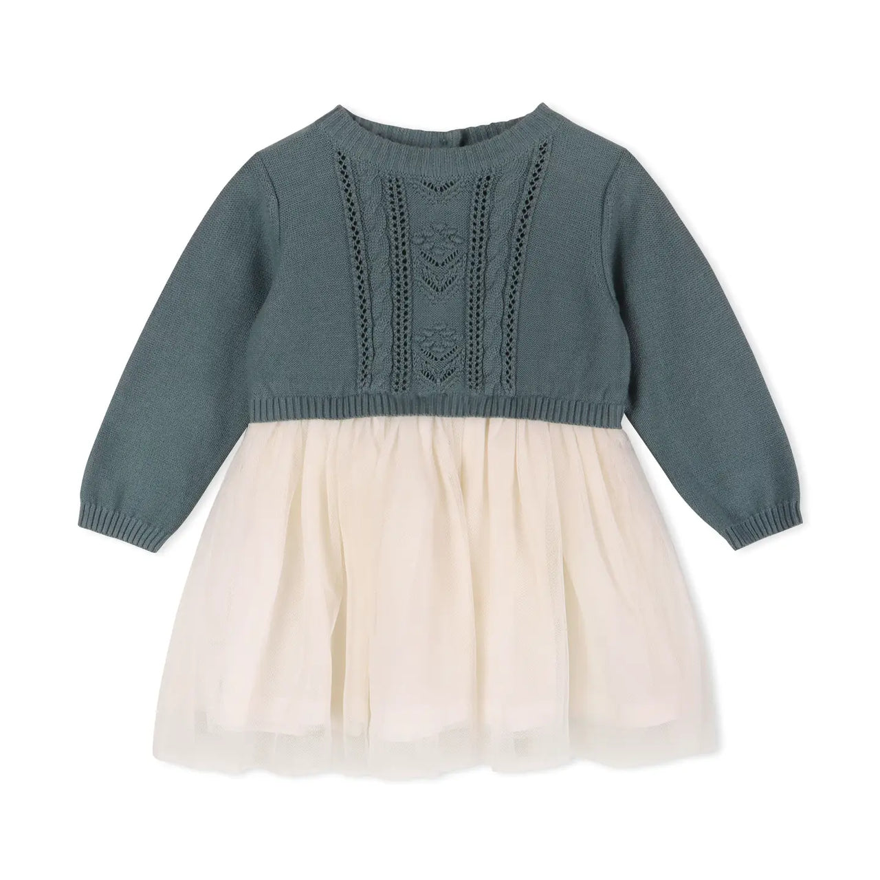 Organic Cable Floral Sweater Knit Top & Tutu Dress