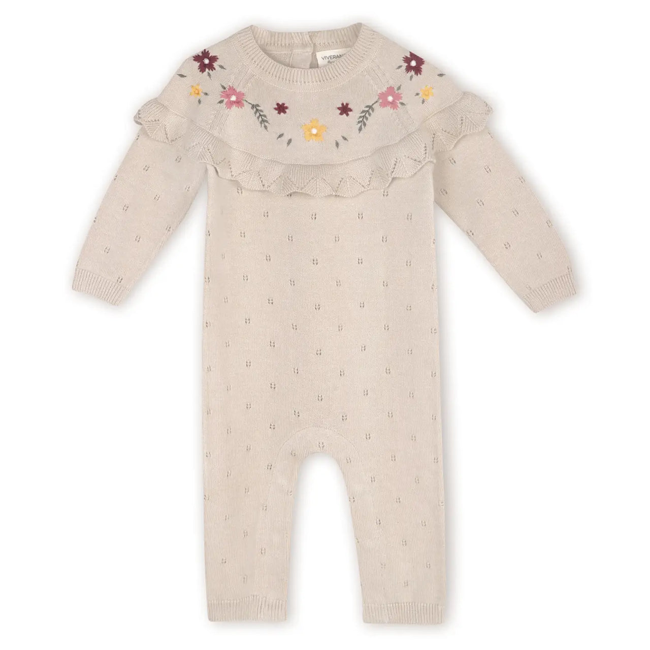 Organic Florence Floral Embroidered Pointelle Jumpsuit
