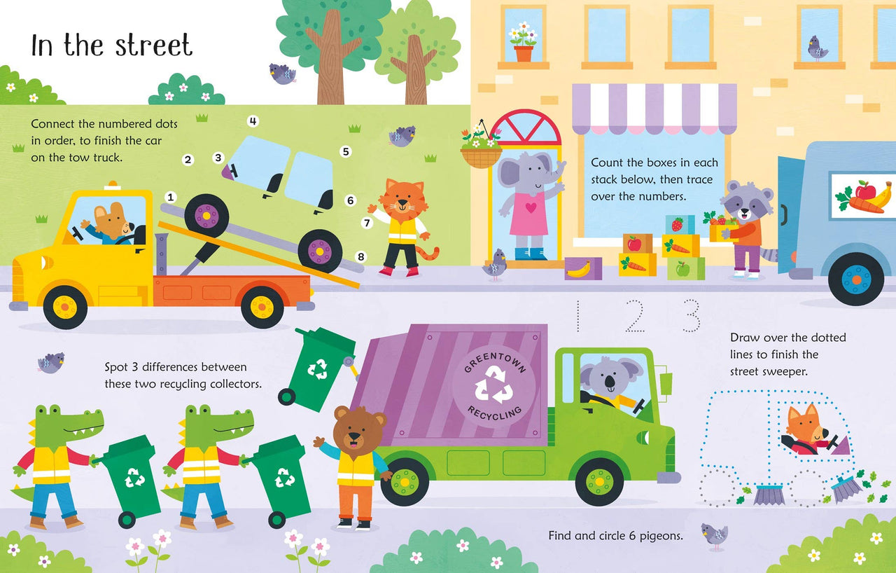 Wipe-Clean Trucks & Diggers Activities: Usborne