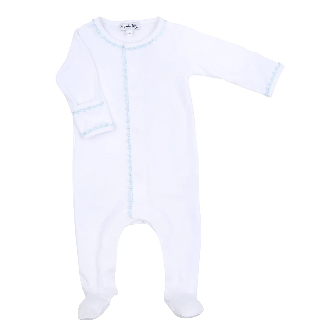 Baby Joy Embroidered Footie- Blue
