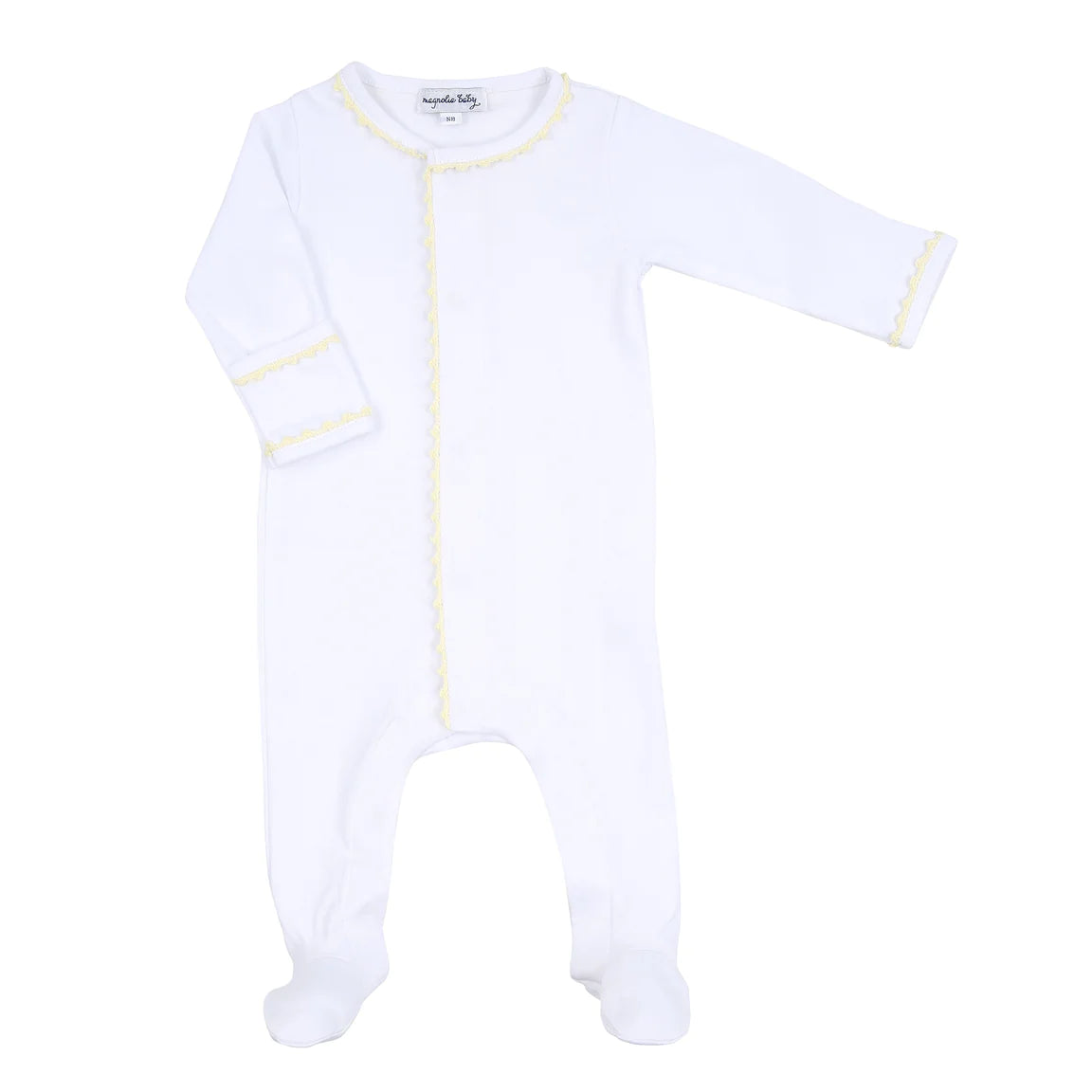 Baby Joy Embroidered Footie- Yellow
