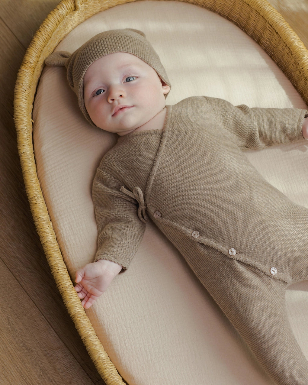 Heathered Mocha Wrap Knit Footie