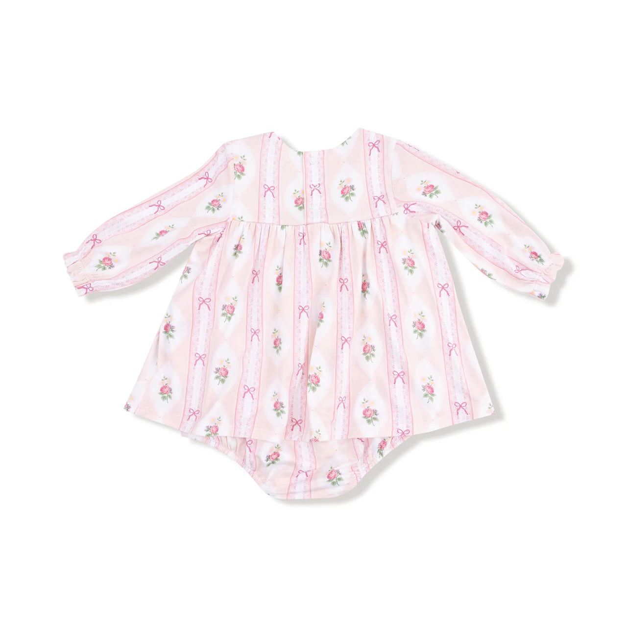 Ogee Lace Floral Long Sleeve Smocked Ruffle Bubble with Skirt