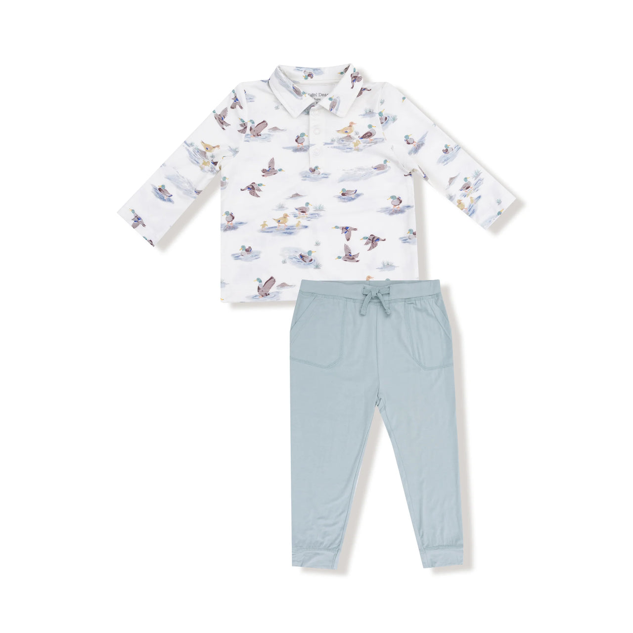 Migrating Mallards Long Sleeve Polo Shirt with Bamboo Jogger