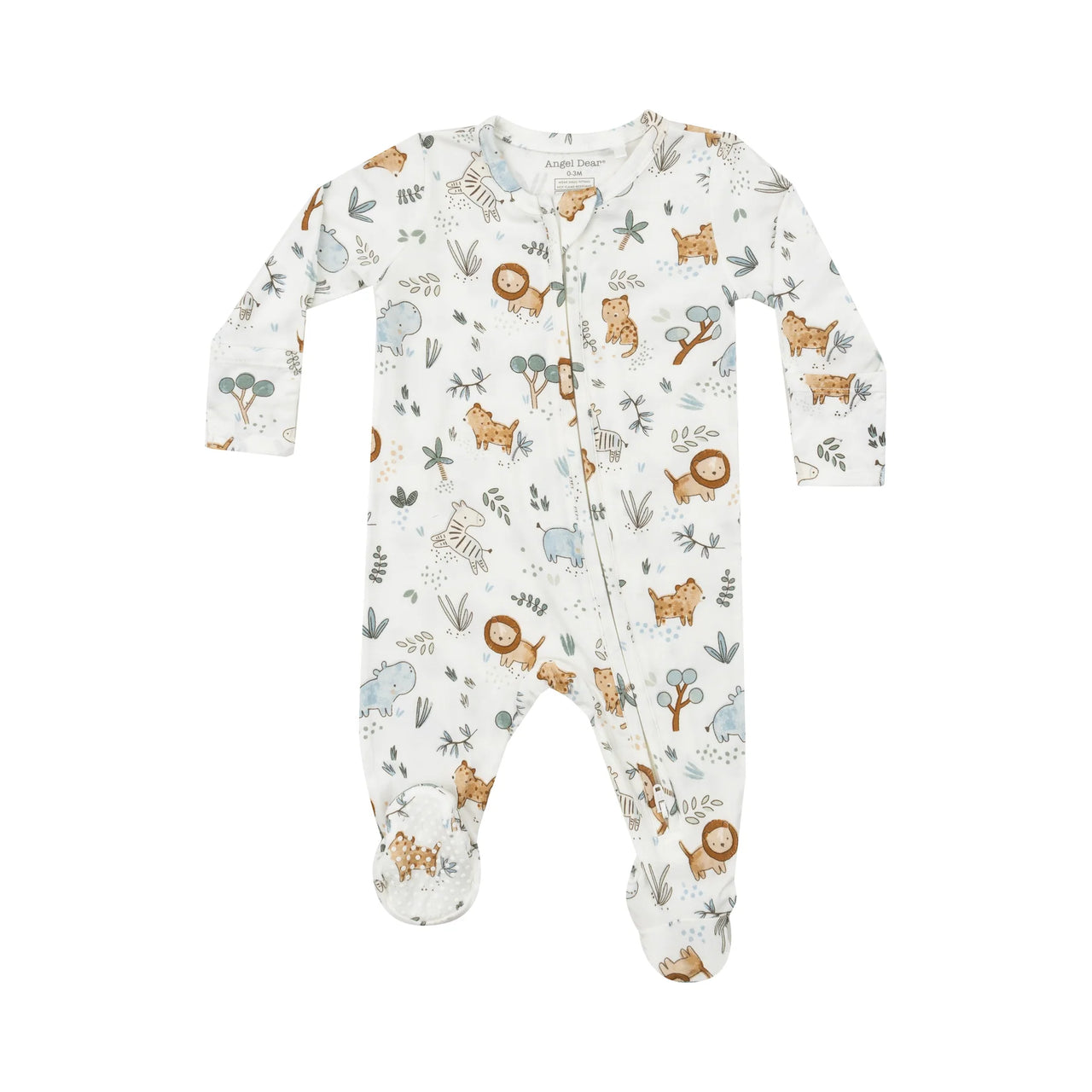 Zippered Footie- Delicate Safari