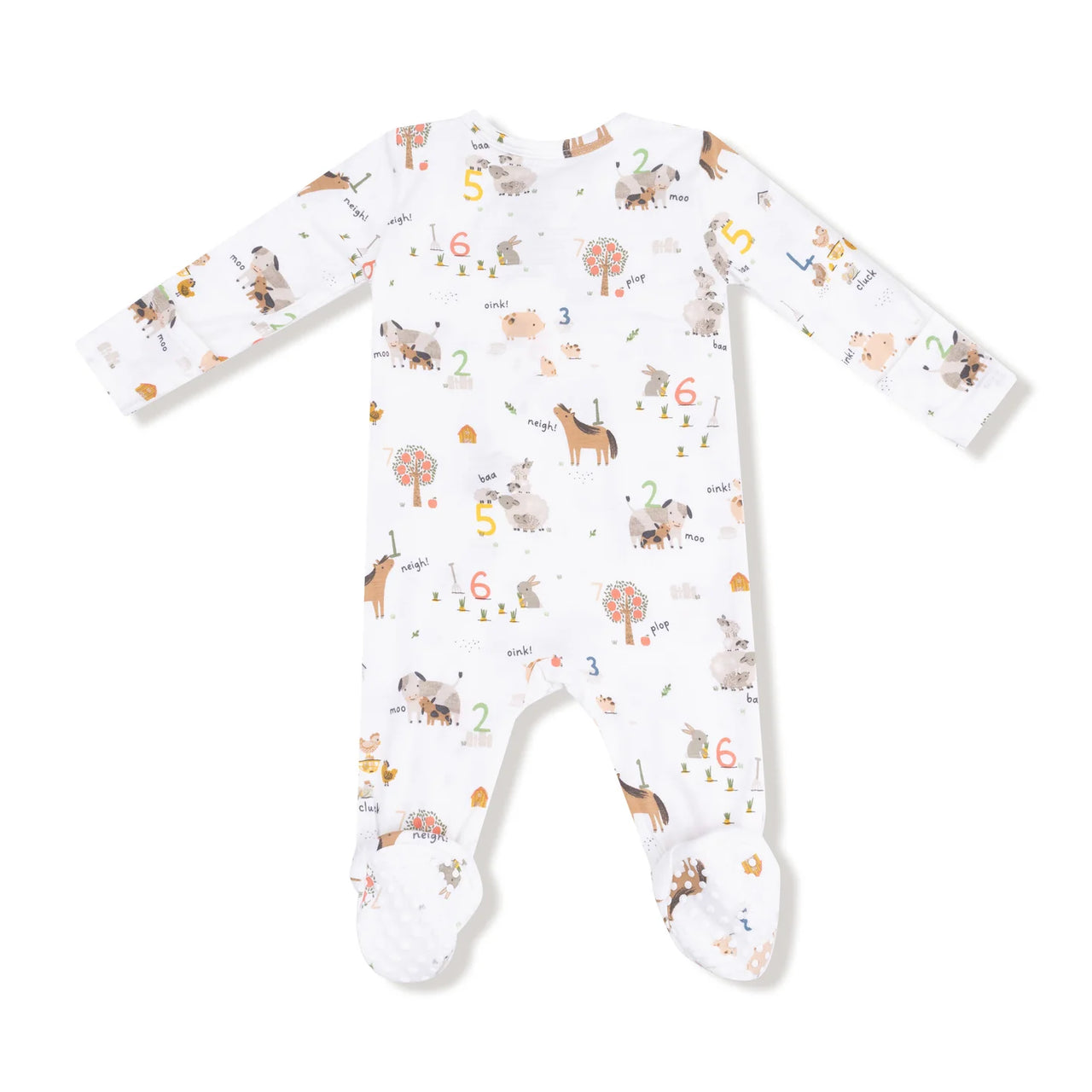 Zippered Footie- Farm Sounds