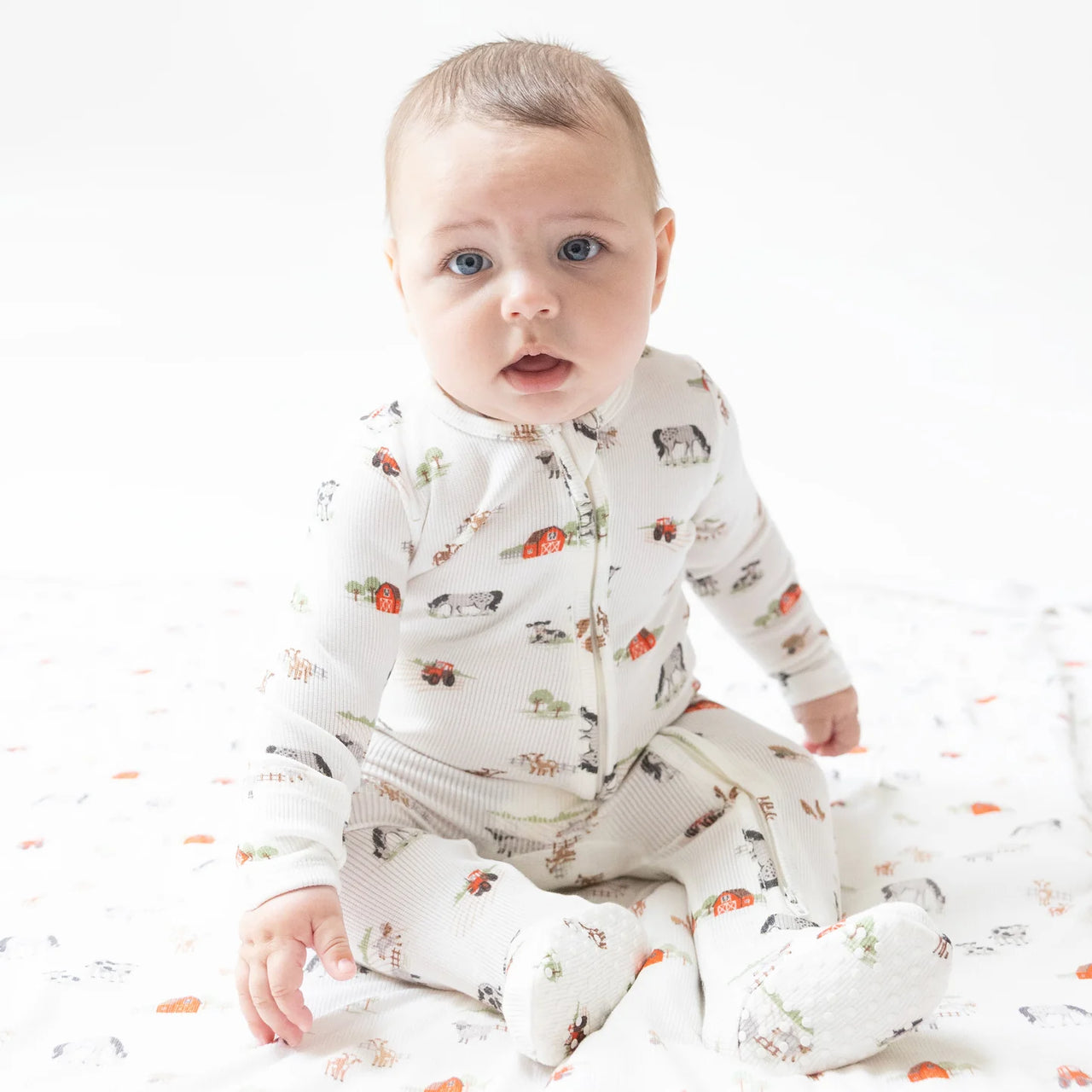 Zippered Footie- Little Farm