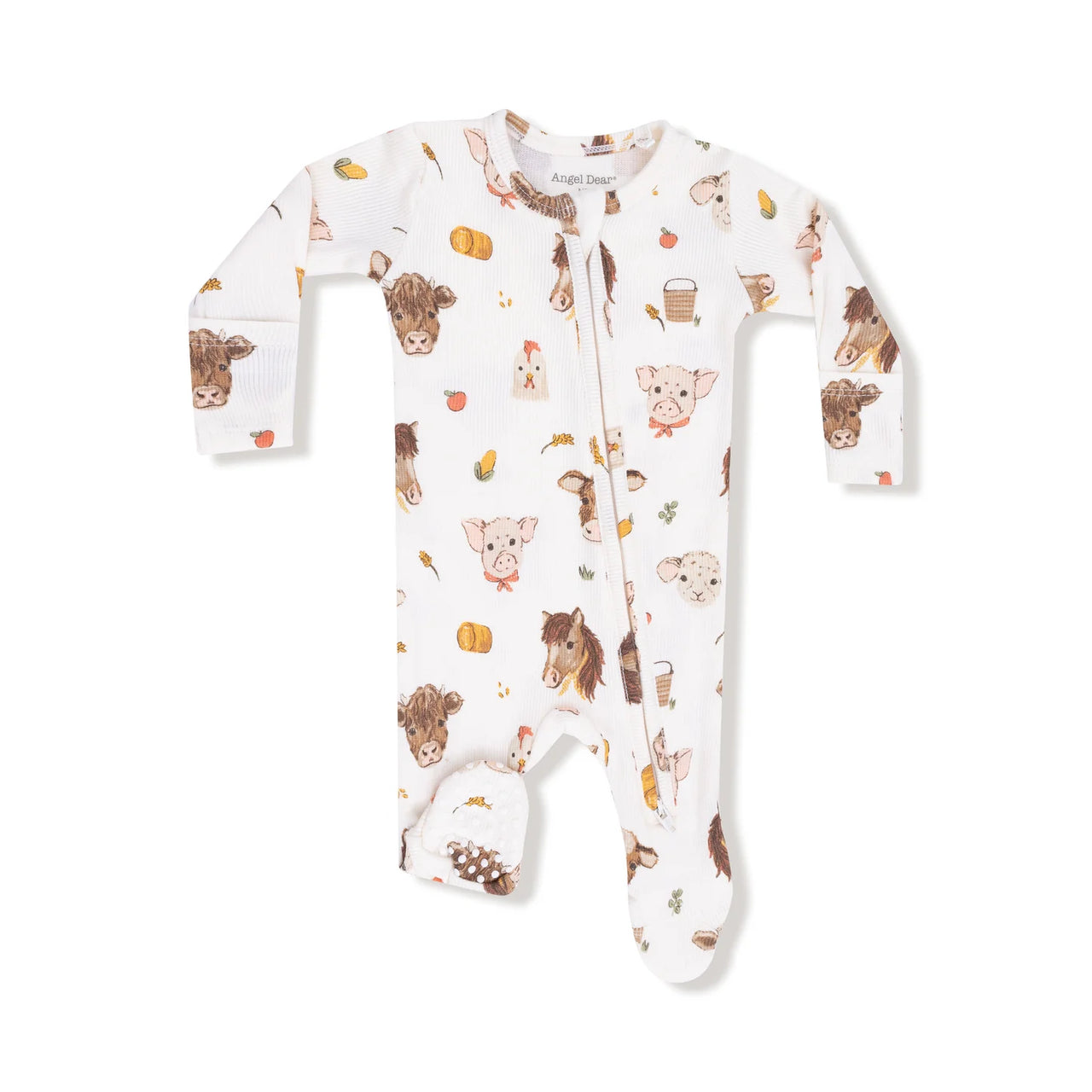 Zippered Footie- Vintage Baby Farm Animals