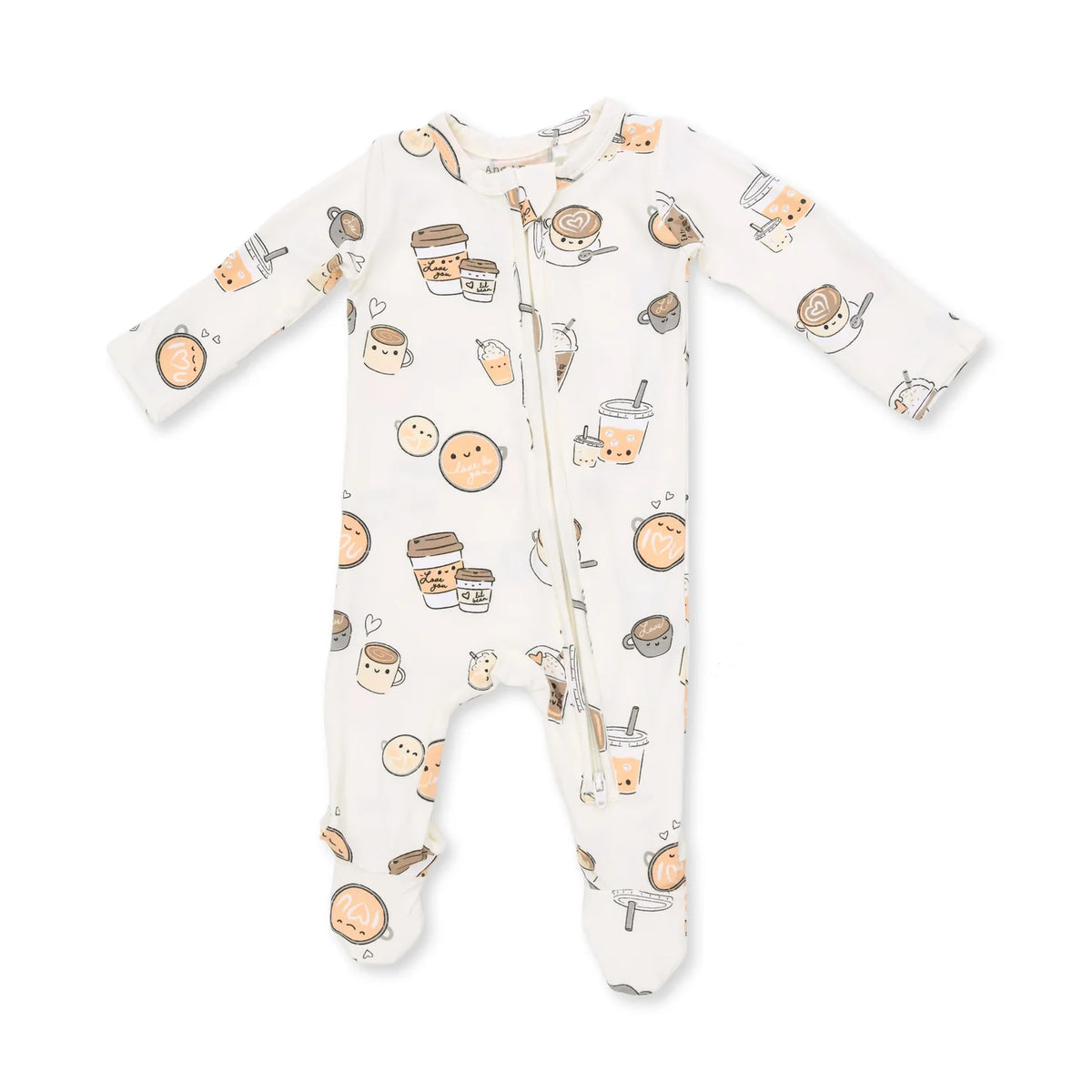 Zippered Footie- Love You A Latte