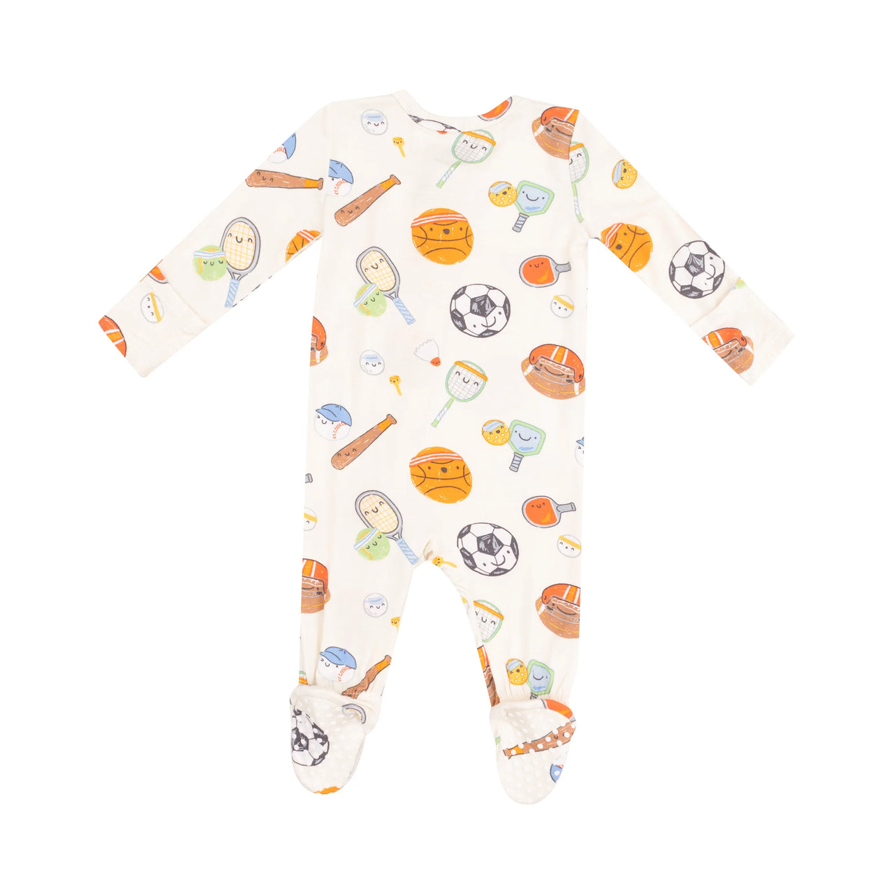 Zippered Footie- Sports Ball Friends